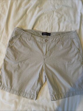 Eddie Bauer Light Khaki Cotton-Blend Casual Shorts